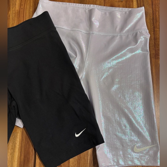 Set of TWO Nike Biker Shorts cycling shorts women’s (MED) - Picture 1 of 14